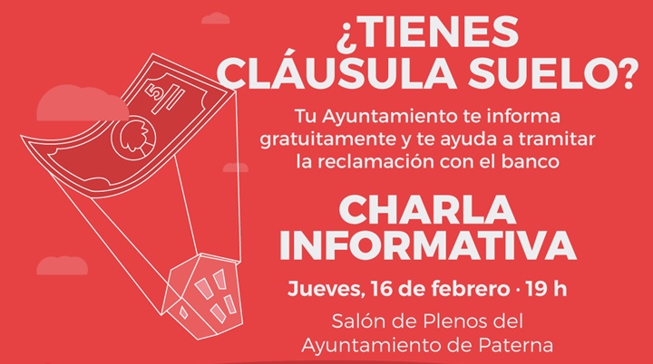 Ayuntamiento de Paterna organizará charla sobre cláusulas suelo