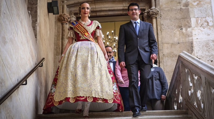 Raquel Alario, Fallera Mayor de Valencia y Jorge Rodríguez, presidente de la Diputación, celebraron la universalidad de las Fallas