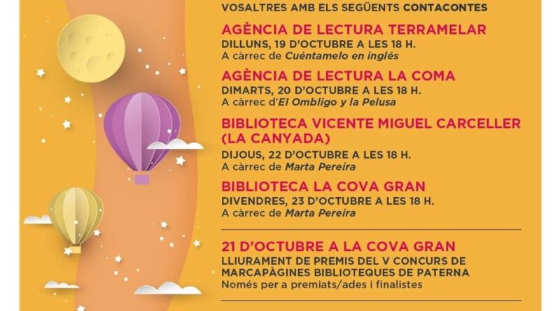 La Canyada celebra el Día de las Bibliotecas con un cuentacuentos para niños el próximo jueves 22 de octubre