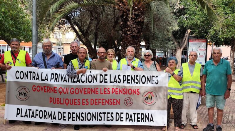 La Plataforma de Pensionistas de Paterna expresa su solidaridad con los jubilados de Argentina y condena la represión