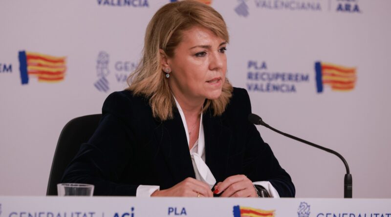 La portavoz del Consell, Susana Camarero, durante la rueda de prensa en la que se confirmó el límite de preguntas. / GVA