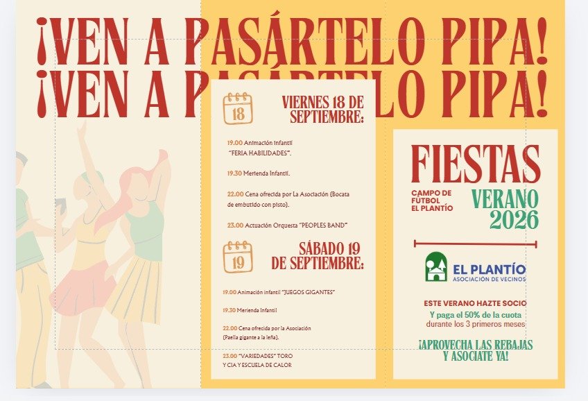 Las Fiestas de Verano 2026 de El Plantío presentan su programación completa con el respaldo de ‘La Cañada te Guía’